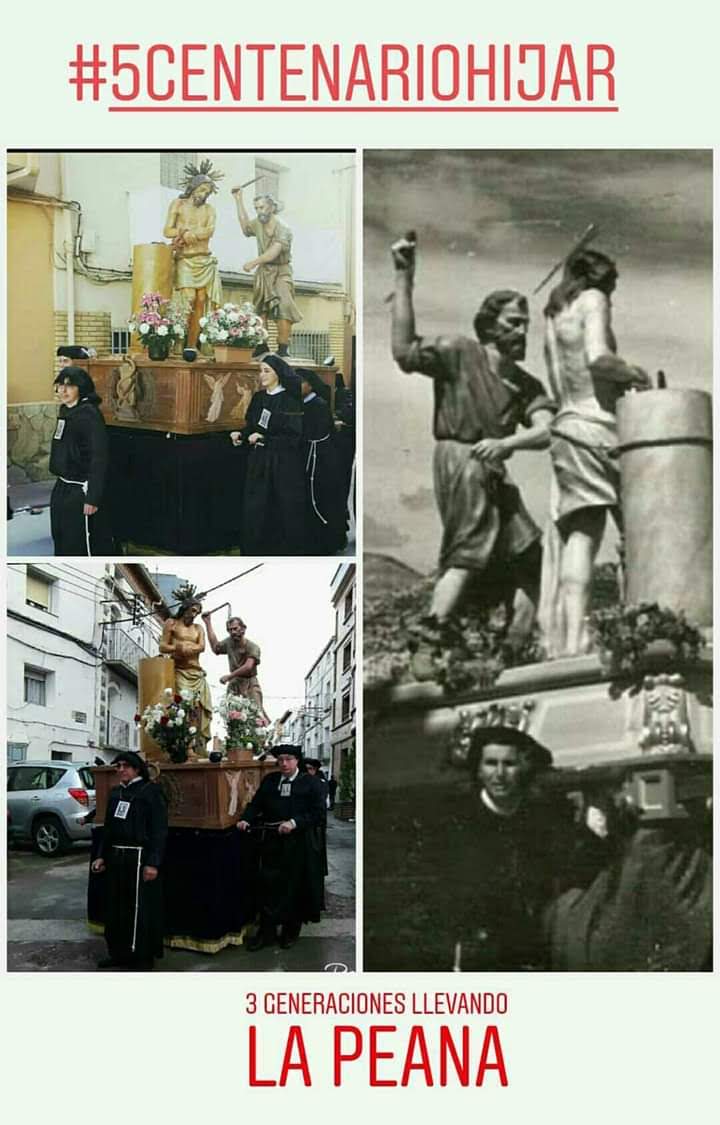 3 Generaciones llevando la peana (5º Centenario)
